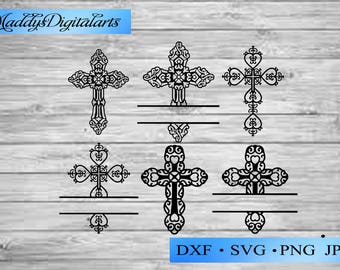Christian Cross SVG Cut Files - Monogram Frames for Vinyl Cutters, Screen Printing, Silhouette, Die Cut Machines, crosses vector clipart