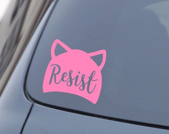 Resist Decal, Pink Pussy Hat Sticker, Women's March Decal, Women's March Sticker, Resist Pink Pussy Hat, Nasty Woman Pink Pussy Hat