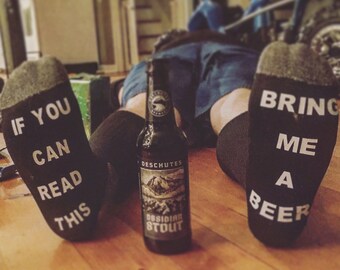 Beer Socks, If you can read this bring me a beer socks, Wine socks, Mens beer socks, Bring me a glass of wine