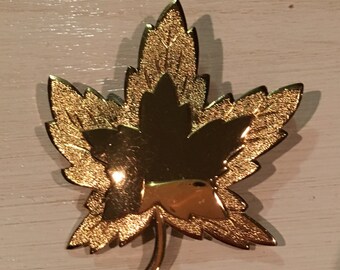 Monet Vintage Goldtone Leaf Pin