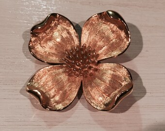 Vintage Goldtine 4 Petal Flower Brooch