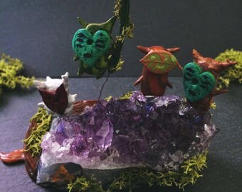 The legend of Zelda Figurine, breath of the wild, Korok, amethyst, korok forest, zelda breath of the wild, forest figurine