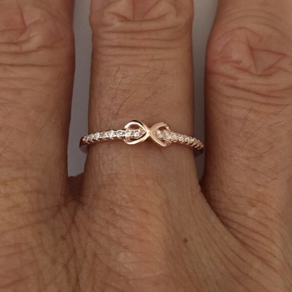 Rose Gold over Sterling Silver Infinity CZ Ring by IndigoandJade