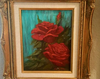 Floral painting vintage floral painting rose painting