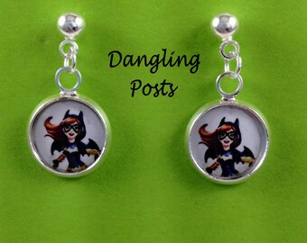 Supergirls earrings,you choose image,batgirl,supergirl,wondergirl,harley quinn,poison ivy,jewelry,necklaces,dc supergirl charms,bracelets