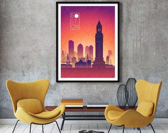 Boston Wall Art boston art | etsy Boston Wall Art boston art | etsy