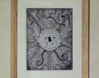 Cthulhu Unchained! / Halloween Decoration / Fantastique poster / Magic Universe / Gift for Him / Highly Detailed drawing / Lovecraft