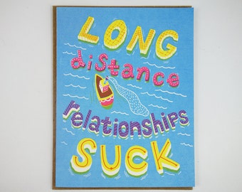 Funny Long Distance Relationship Card- Long Distance Relationship Love Card-Long Distance Relationship Card-funny handmade greeting card