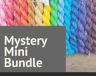 Mystery Mini Skein Sock Yarn | Random Hand Dyed Yarn Mini Skein Set | 5 x 100 yard superwash minis | Knitting Yarn | Made in Canada