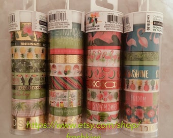 4 Tubes!!! Recollections Washi Tape Tropical set. Pineapple. watermelon. surf. flamingo. beach