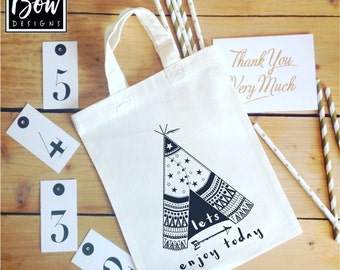 SCANDI kids TEEPEE party bags, kids party decor,