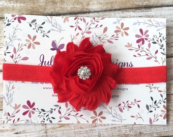 Red Headband/Red Baby Headband/Infant Headband/Baby Headband/Baby Girl Headband/Newborn Headband/Valentines Day Headband/Christmas Headband