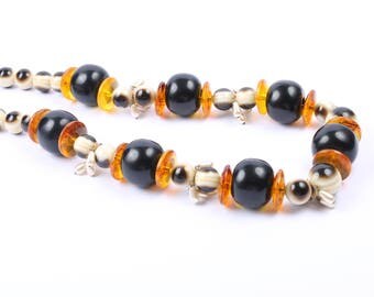Statement Large Bead Necklace , 1960s Vintage