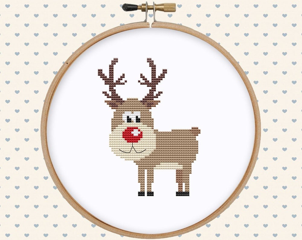 Christmas deer cross stitch pattern pdf Christmas cross