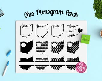 11 Ohio SVG - Ohio State SVG - Ohio Monogram Frames - Ohio Pride - Ohio Love - Ohio Home