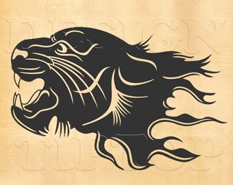Panther SVG, head of a panther, svg, dxf, eps, png, print and cut file, Silhouette Studio, Cricut, tatoo design, tshirt designs, wall art