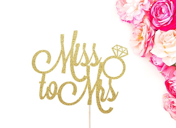 Download Miss to Mrs Cake Topper Bridal Shower Cake by SocialBashAndCo