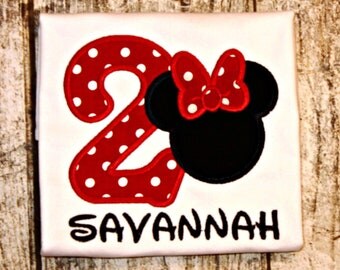 Minnie Mouse Birthday Shirt - Minnie Mouse 2nd Birthday Shirt - Minnie Mouse 2nd Birthday - Minnie Mouse Theme - Minnie Birthday party shirt