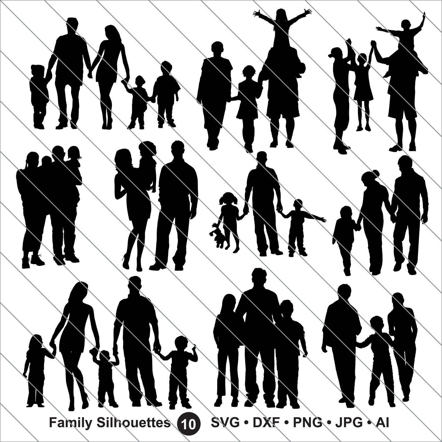 Download Family Silhouettes SVGfamily clipartpeople clipartFamily