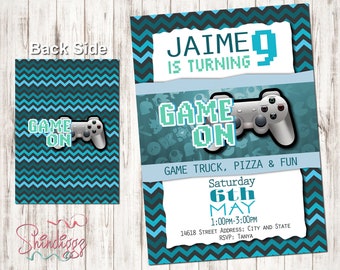 Video Game Truck birthday invitation, Video Game Party Invitations, Video Game Invitation, Video Game Birthday, Gaming Party, Game Party