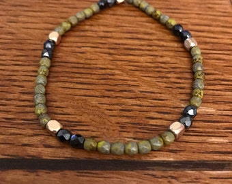 Grace And Glass Slim Sage Green Bracelet