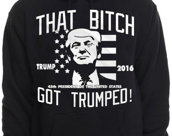 President Donald Trump Hoodie Hillary Clinton Loser USA American Flag PRIDE 45th