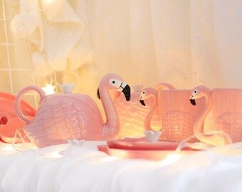 Flamingo teapot / flamingo cup