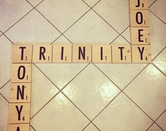 5.5" wooden scrabble tiles