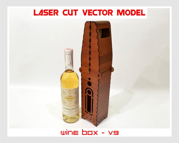 wine box vector Wood box Plywood wine vector Wine cut wine box box Laser