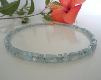 Collier aquamarine & gold