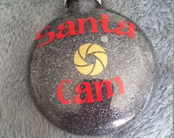 Glitter Santa Cam Ornament
