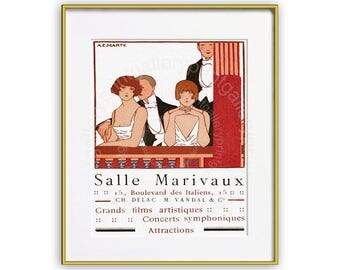 Art Deco French Theater Cinema Ad Print Magazine Page Advertisement 1920s Paris Chic Fashion Plate Twenties Ad 20s Wall Art Decor bd 366