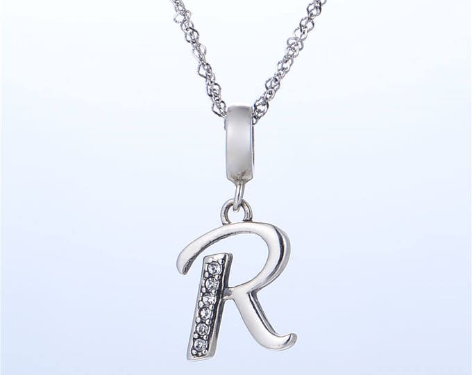 Letter R Initial Pendant Charm - 925 Sterling Silver Pendant - Personalised Gift - Gift Packaging available - Birthday Gift-Christening Gift