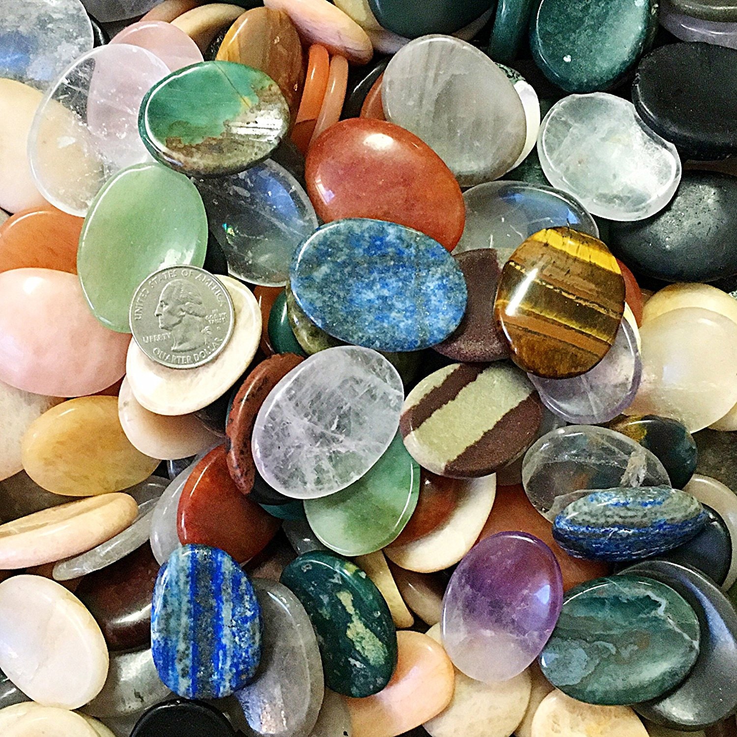 10 Natural Assorted Worry Stones Random Assortment of Palm