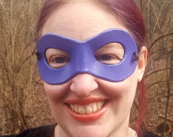 Purple Domino Mask - Round Edged Molded Leather Mask - Superhero Mask Comic Costume