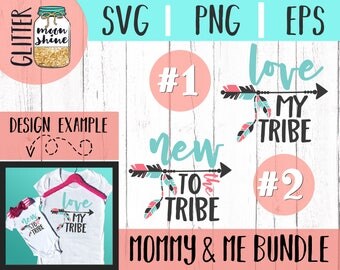 Tribe Mama & Baby Bundle svg eps dxf png Files for Cutting Machines Cameo Cricut, Mom Life, Mama Bear, Mother's Day, Boho, Tribal, Arrow svg