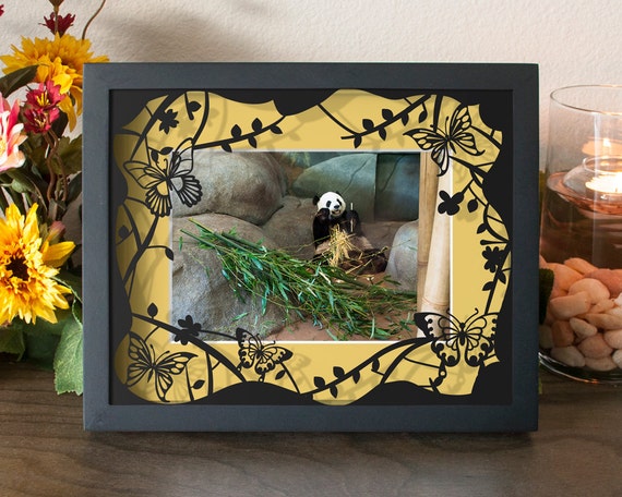 Butterfly and Nature Picture Frame Shadow Box Vinyl on