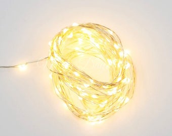 Silver Wire Fairy Lights, 5 & 10 meters, Warm White Bulbs, White Bulbs,USB Operated, Wedding Lights,Decor Lights,Backdrop Lights,Home decors