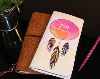 Midori 2017 Calendar, Month on two pages, Midori 2017, Tn Insert, Travelers Notebook Calendar, Calendar, Midori Inserts, Printed