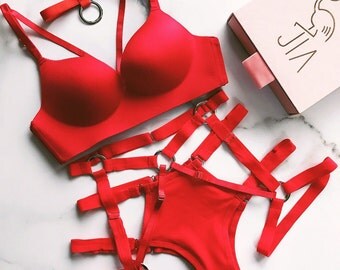 red lingerie set - RED PASSION - lingerie set