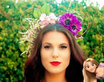 Mickey Ears//Minnie Ears//Mickey Mouse Ears//Minnie Mouse Ears//Hair Accessories//Rapunzel//Tangled Inspired//Disney//Flower Crown