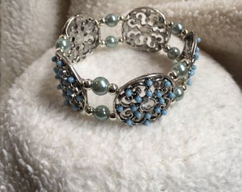 Blue Medallion Bracelet