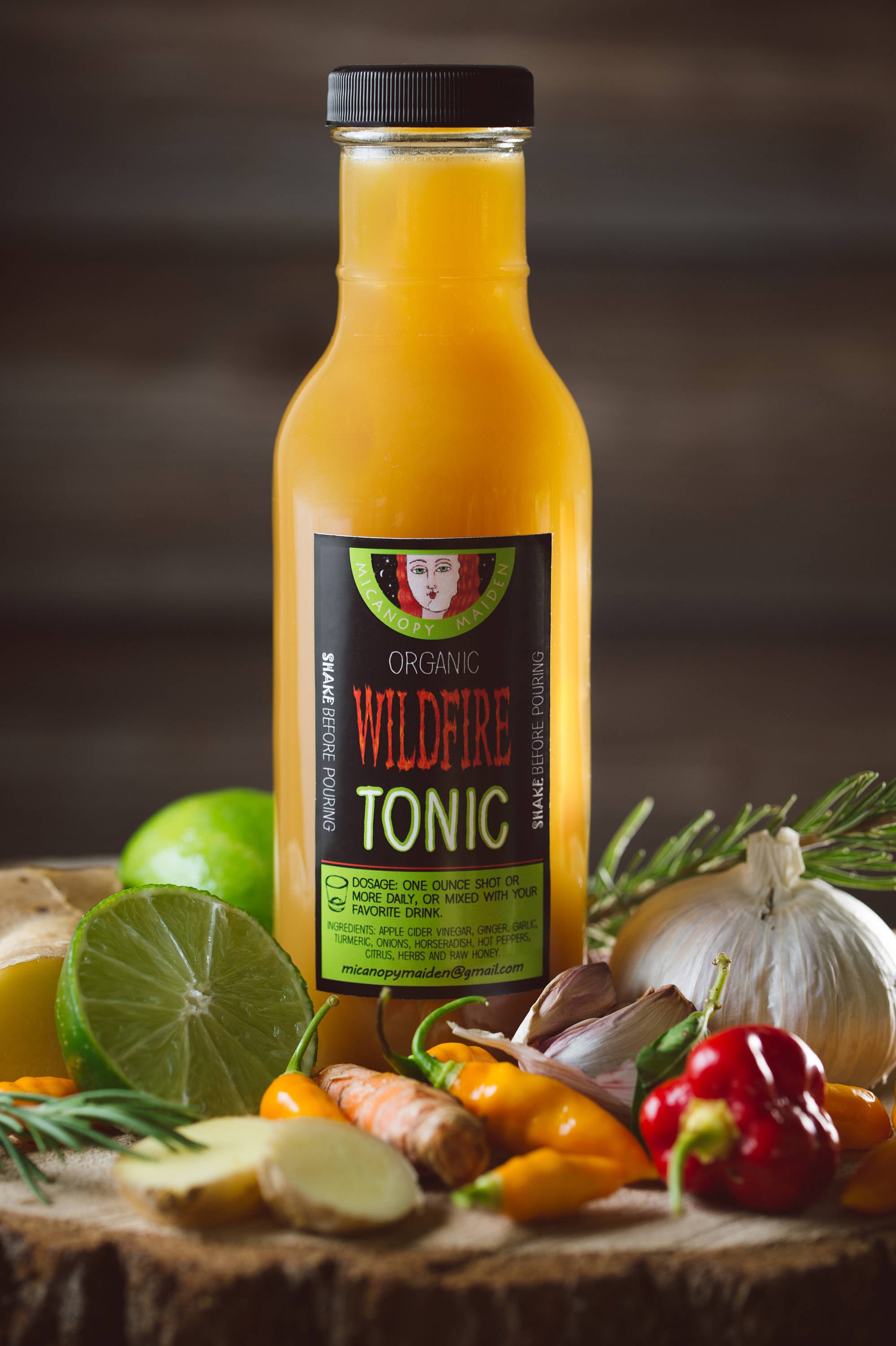 Tonic Apple Cider Vinegar Detox Ginger Garlic Raw