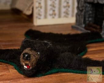Bearskin Rug -- Dollhouse Miniature 1:12 Scale