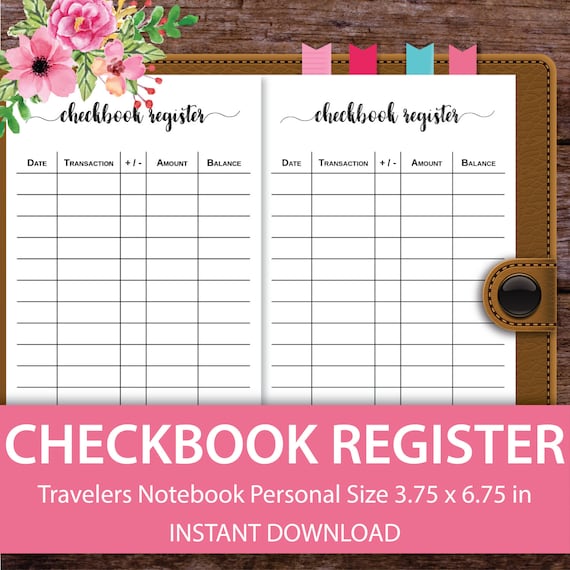 checkbook registers for personal checkbook