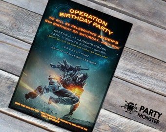Army Birthday invitation, Soldier birthday party, Army Birthday party, Military Invitation