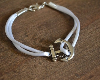 Bracelet in satin with anchor rope marine metal