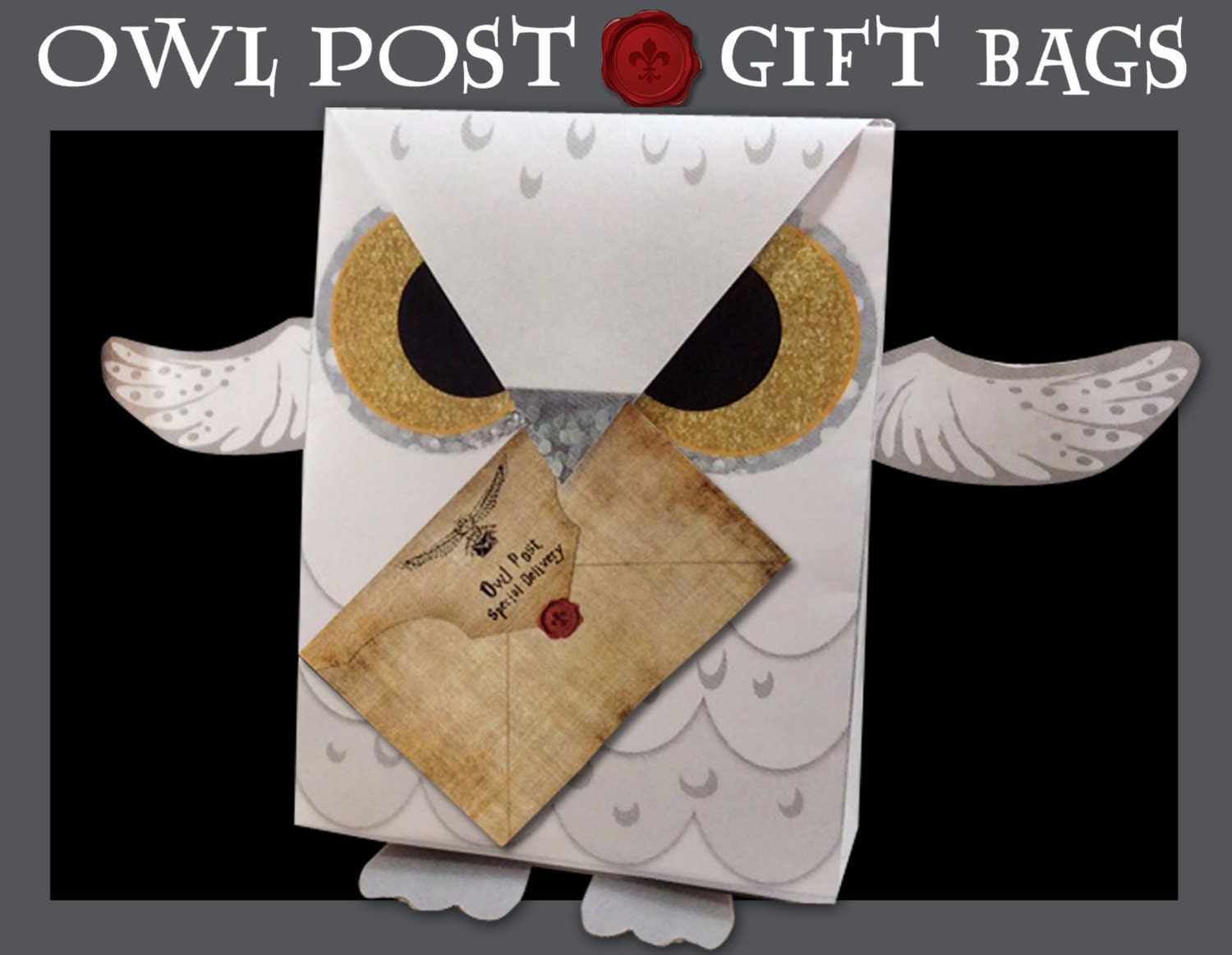 Harry Potter party favor Harry Potter owl post by MyPorchPrints