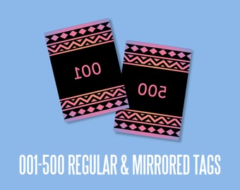 live sales numbered Tags 2.5 x3.5 inches, mirrored cards, instant Download, numbers, Office Approved Aztec, Marketing