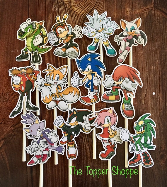 SONIC Cupcake Toppers / Cake Toppers / Die Cuts / Birthday